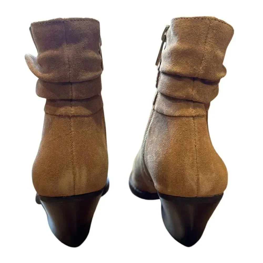 Revolve Vince Camuto Nerlinji Leather Suede Slouch Ankle Western Boot NWOT